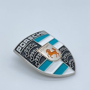 PORSCHE livery hood crest BLUE & WHITE & ORANGE
